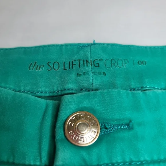 Chico's "The So Lifting Crop" Green Women's Pants Size 00 - Picture 5 of 12